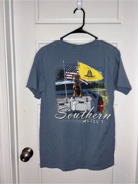 Men's Small Short-Sleeve Graphic Tee - Slate Blue
